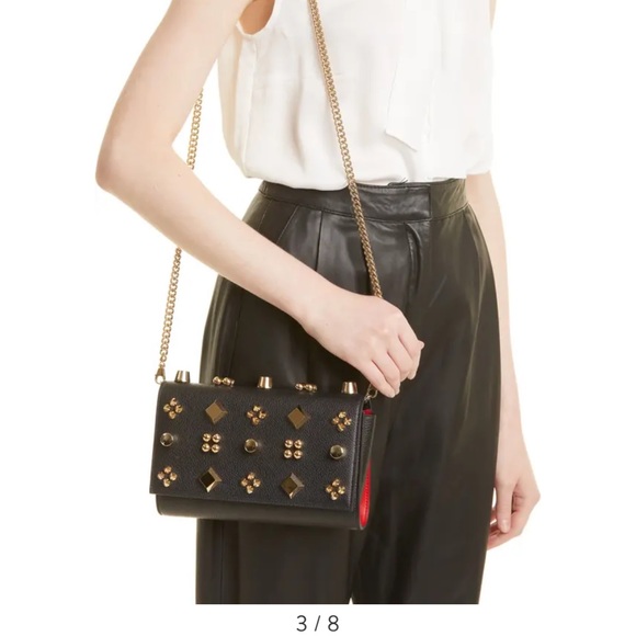 Christian Louboutin Paloma Spike Empire Leather Clutch - Picture 8 of 9